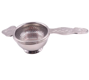 Passoire à purée ronde en laiton à long manche pour utiliser le liquide hors de la nourriture Passoire à thé en laiton Passoire à purée ronde AntiqueDesign - Product Image 4