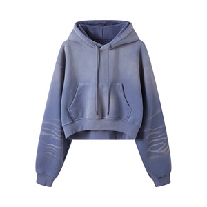 Vente en gros de vêtements délavés à l'acide Offre Spéciale à la mode vierges et sweatshirts à capuche et sweatshirts pour femmes de loisirs avec patchs avec logo personnalisé - Product Image 2
