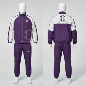 Conjunto Deportivo Personalizado Colorblock con Cierre para Hombre, de Alta Calidad, Impermeable, con Dobladillo Ajustable, 2 Piezas, Estilo Urbano - Product Image 5