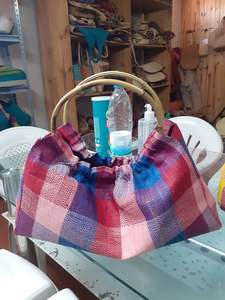 MADAGASCAR TEJIDO RAFIA A RAYAS DOS BOLSILLO INTERIOR DE BAMBÚ CIERRE DE CREMALLERA Forro de rafia MODA BRILLANTE CUBO MULTICOLOR - Product Image 3