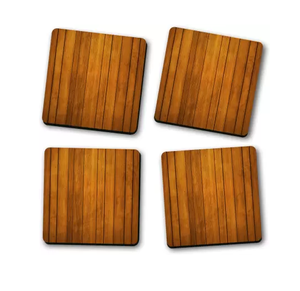 Wood Coaster 4pcs Square Shape New Year <b>Birthday</b> Gift Accessories wooden coaster Mats & Pads Top Quality Product - Product Image 1