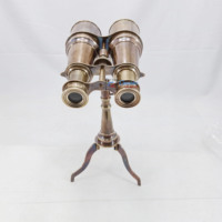 Jumelles vintage en laiton plaqué cuivre antique avec base pour la navigation maritime, la randonnée, le camping - Cadeau de Noël, télescope