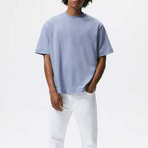 Camiseta de algodón 100%, camiseta en blanco para hombre, camisetas casuales lisas para hombre - Product Image 2