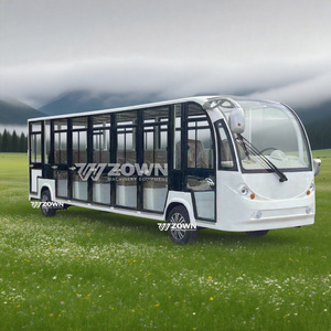 รถบัสเที่ยวชมไฟฟ้าและรถยนต์14ที่นั่งรถรับส่งแบบปิดสำหรับโรงพยาบาล/สวนสัตว์/ทัวร์กลางคืนรถบัสขนาดเล็กที่มีประตูและเครื่องปรับอากาศ - Product Image 5