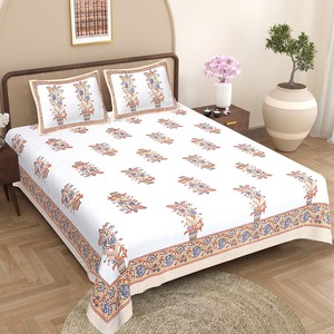 Parure de lit en coton imprimé avec taies d'oreiller assorties, qualité supérieure, imprimé à la main, luxe, hôtel, textile de maison, parure de lit - Product Image 1