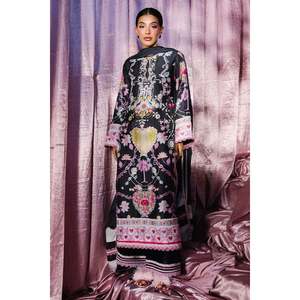 Ensemble chemise et dupatta pour femme Zella Bohemian en satin, col mandarin, manches longues, écologique - Product Image 6