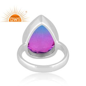 Nouvellement conception Fine Sterling Silver Natural Bio Tourmaline Doublet Quartz Gemstone Bague empilable Fabricant de bijoux - Product Image 4