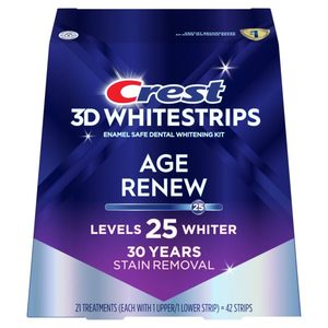 Crest 3D Whitestrips Age Renew – Kit de Blanqueamiento Dental, 21 Tratamientos, Cada Tratamiento con 1 Superior/1 Inferior, 42 Tiras - Product Image 1