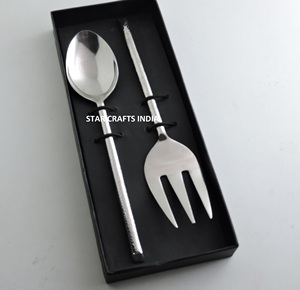 Handcrafted Handle Stainless Steel Metal <b>Salad</b> <b>Server</b> for Wedding Dinnerware Cutlery New Arrival Flatware Sets - Product Image 2