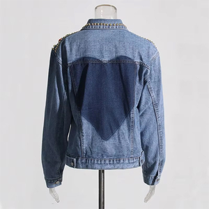 Veste en jean strass de qualité supérieure pour hommes Veste en jean bleue aspect bling pour hommes avec strass Vêtements d'extérieur de luxe - Product Image 3