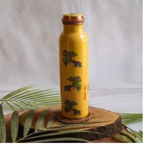 Botella de Agua de Cobre con Estampado de Esmalte para Beneficios para la Salud, con Adhesivo Moderno, para Uso en Oficina y Gimnasio, Botella de Agua de Cobre con Estampado Floral - Product Image 5