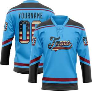 Vente en gros uniforme d'équipe professionnelle Tissu respirant à séchage rapide Impression par sublimation Fabricant OEM ODM Maillots de hockey sur glace personnalisés 2025 - Product Image 4