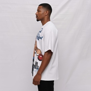 Deportes al por mayor transpirable alta calidad gráfico impreso logotipo personalizado manga corta cuello al aire libre 100% algodón de gran tamaño viaje - Product Image 3