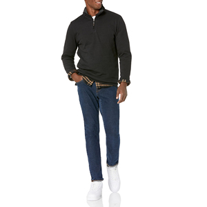 Sweat-shirts décontractés de sport pour hommes, col montant, demi-zip, manches longues, de haute qualité, en gros - Product Image 1