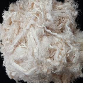 เส้นใยไหมส่าหรีย้อมสีขาวผลิตตามสั่งผลิตจากเส้นไหมที่นำกลับมาใช้ใหม่เหมาะสำหรับเครื่องปั่นด้ายและช่างทอสำหรับขายต่อ - Product Image 1