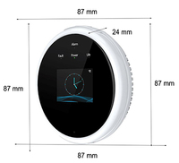 Détecteur de fuite de gaz naturel et de gaz combustible WiFi Tuya à télécommande noir et blanc, matériau ABS, alarme de gaz de cuisson en cuisine