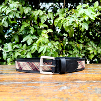 Hochwertiger passender Gürtel aus Wasserbüffelleder mit quadratischer Dornschließe, beidseitiger Naht, 35 mm breit, Unisex, formell, langlebig, einfarbig