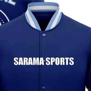 Veste universitaire en coton sur mesure, coupe ajustée, manches en cuir, broderie, veste bomber pour homme - Product Image 2