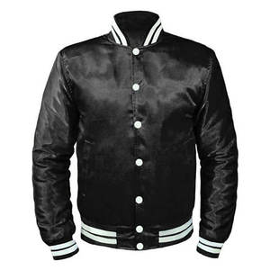 Chaqueta de Satén al por Mayor con Diseño Personalizado |   Chaqueta Bomber Varsity con Logotipo Bordado |   Fábrica de Chaquetas Coach de Moda Urbana - Product Image 1