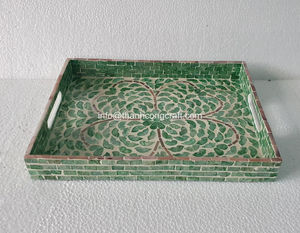 Bandejas para servir de nácar, bandeja de nácar, decoración para el hogar, venta al por mayor, incrustaciones de nácar, hecho a mano moderno en Vietnam - Product Image 2