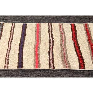 พรมตุรกีขนาดเล็ก 1.8x3.2 ฟุต พรมวินเทจ พรมลายทางสีเบจ KLM - Product Image 5