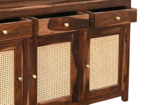 Sizirenie <b>Solid</b> Mahogany Modern Durable Cabinet Door Drawer Storage Console for Living Room Dining Room - Product Image 3