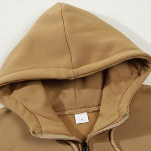 เสื้อมีฮู้ดมีซิปสำหรับผู้ชายเทรนด์แฟชั่นใหม่2024สีทึบทึบแขนยาวฮิปฮอป - Product Image 3