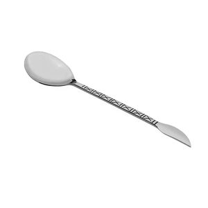 Juego de cubiertos de latón más vendidos de 5 con mango de color gris y cubiertos de cabeza de acero inoxidable con espejo para restaurante y hotel - Product Image 6