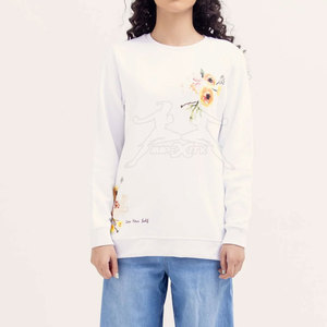 Sweat-shirt de qualité supérieure à texture lisse et à coupe décontractée en coton mélangé léger avec col rond - Product Image 1