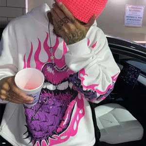 เสื้อฮู้ดผู้ชายแบบสั้นตัดขอบแบบกำหนดเองเสื้อแบบสวมหัวเสื้อสไตล์พังก์พิมพ์ลายฮิปฮอปไฮสตรีทไม่มีสาย - Product Image 4