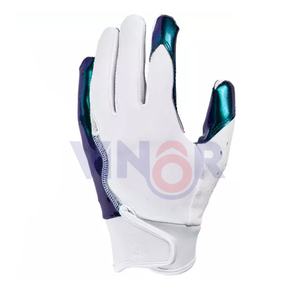 Gants de football américain avec impression de logo personnalisé de qualité supérieure 100% gants de football américain en gros en cuir respirant - Product Image 2