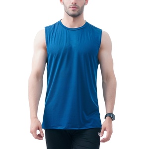Camiseta sin mangas de gimnasio para hombre personalizada al por mayor, ropa deportiva ligera con decoración de insignias, estilo camiseta personalizada - Product Image 1
