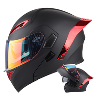Casques de moto à double lentille en fibre de carbone avec logo personnalisé pour hommes Casque de moto à rabat