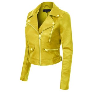 แจ็กเก็ตหนังแท้สำหรับผู้หญิงแจ็กเก็ตหนังแท้มีซิปรูดดีไซน์ฤดูหนาวโลโก้ได้ตามต้องการดีไซน์ - Product Image 2