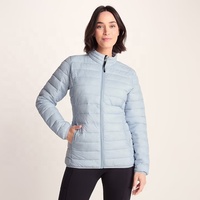 Veste matelassée légère pour femme, col montant, fermeture éclair, coupe droite, personnalisable, pour l'hiver