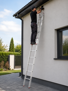 Elbe Endustri European Design Style 2x5 Meter Aluminum Alloy Double Part Extension <b>Ladder</b> 150kg Load Capacity 32.8ft Extended - Product Image 5