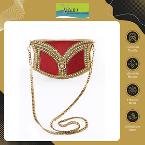 Offre incroyable Sac à main de soirée en métal perlé de luxe moderne de haute qualité Léger avec bandoulière pour mariage et soirée - Product Image 2