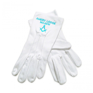 Masonic Regalia Free Mason Gants en coton brodé avec logo disponibles à bas prix avec design personnalisé - Product Image 4