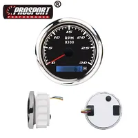 Tachometer Bezel Baja Tahan Karat Tahan Air 85mm dengan Hourmeter, Warna Hitam, untuk Kapal, RPM 3000, 12-24V