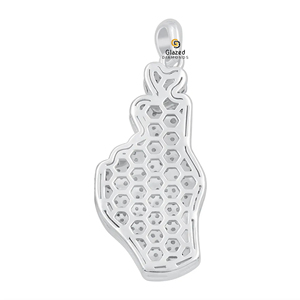 Fino corte redondo VVs Lab Grown Diamonds Bust Down Hip Hop 925 Silver Like Hand Colgante personalizado para Unisex - Product Image 4