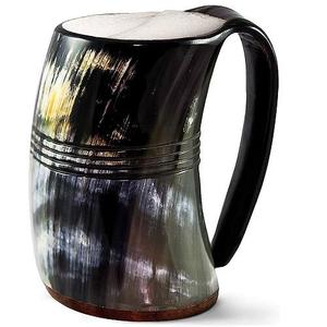 Taza de cuerno hecha a mano de alta calidad con superficie pulida brillante estilo tradicional para coleccionistas o regalos de proveedores indios - Product Image 1