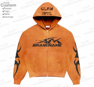 Baggy Zip up Survêtement Hommes 80% Coton Polaire 20% Polyester Lourd Confortable 500 GSM Surdimensionné Survêtement Hommes Fermeture Éclair - Product Image 2