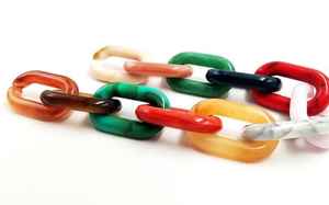 Sangles d'épaule décoratives remplaçables en chaîne de résine avec accessoires de chaînes de sac en acrylique Collier en chaîne de résine - Product Image 4