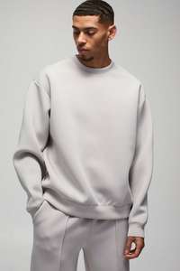 Sudadera gris claro de gran tamaño Unisex peso pesado doble punto mezcla de poliéster pulóver hombro caído logotipo personalizado sudaderas con capucha de invierno - Product Image 4