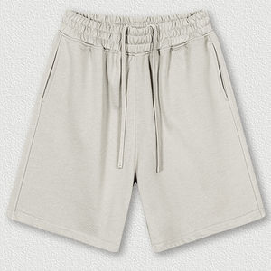 Short pour homme de qualité supérieure à minimum faible, short de survêtement uni à ourlet brut pour garçon décontracté avec poche arrière - Product Image 1