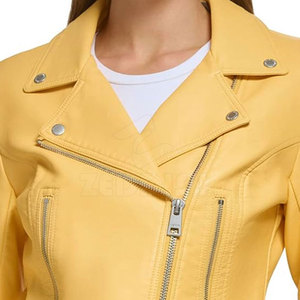 Chaqueta de Motociclista para Mujer, Diseño de Punto, Exterior, Patrón Sólido, Cuero Genuino Impermeable de Invierno, Transpirable, con Logotipo Personalizado OEM - Product Image 6