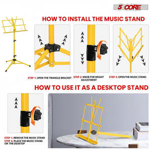 Soporte de Música Ajustable de 5 Niveles, 57 Pulgadas, Soporte de Escritorio para Partituras, Soporte de Libros Portátil Totalmente Metálico - Product Image 4