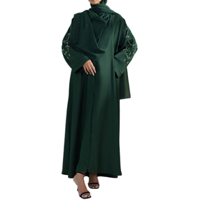 2024 Offre Spéciale femmes élégant dubaï Abaya respirant fleuri brodé manches longues grande taille modeste islamique vêtements pour femmes - Product Image 2