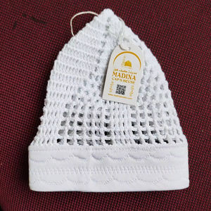 Chapeau de prière musulman pour homme en coton 100% premium tricoté à la main, bande égyptienne Masri Kufi, réglable, écologique, toutes saisons, sensation plus douce - Product Image 3