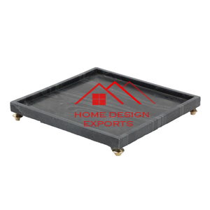 Bandeja de Servir de Mármol para Alimentos con Asa de Metal, Diseño Moderno - Product Image 6